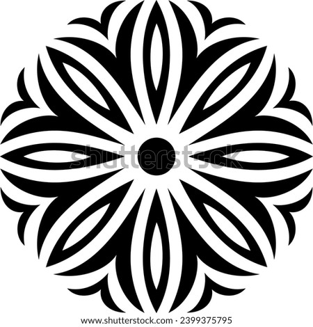 Circular, round ornamental decorative element.