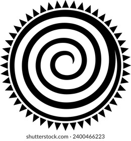 Circular, round ornamental decorative swirl element. Vector icon.