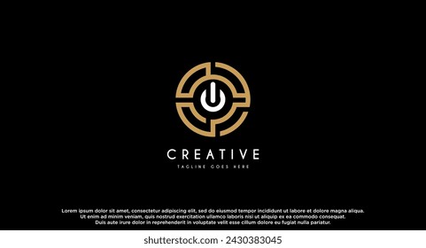 Circular, Rounded Power button logo design vector illustration.