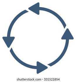 Circular Route vector icon. Style is flat symbol, blue color, rounded angles, white background.