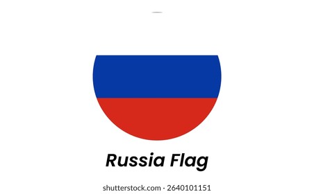 Circular Russian Flag Icon: White, Blue, Red Stripes
