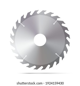A circular saw. 3D vector illustration isolated on white.