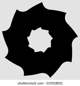 Circular saw blade. Abstract shape / symbol / icon for carpentry concepts