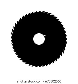 Circular saw blade black icon .