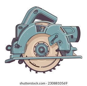 Circular saw blade cutting metal of machinery equipment isolated