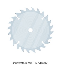 Circular saw blade. Flat, realistic style carpentry tools vector illustration.