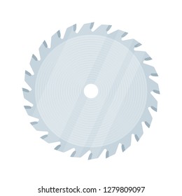 Circular saw blade. Flat, realistic style carpentry tools vector illustration.