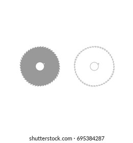 Circular saw blade grey set icon .