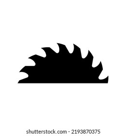 Una sierra circular. Media hoja de serrería. Ilustración aislada sobre fondo blanco. 