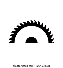 Una sierra circular. Media hoja de serrería. Ilustración aislada de vectores sobre fondo blanco. 