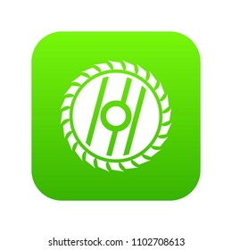 Circular saw blade icon digital green for any design isolated on white vector illustration