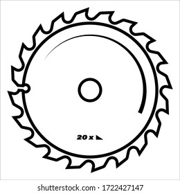 Rundsägeblatt. Das Symbol. Einzige Vektorgrafik auf weißem Hintergrund