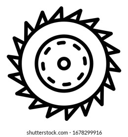 Circular saw blade icon. Outline circular saw blade vector icon for web design isolated on white background