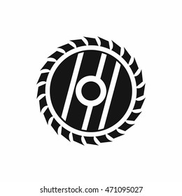 Circular saw blade icon in simple style on a white background