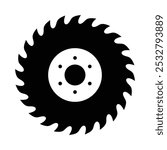 Circular saw blade icon vector, cutting symbol template