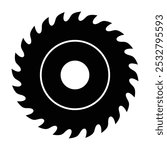 Circular saw blade icon vector, cutting symbol template