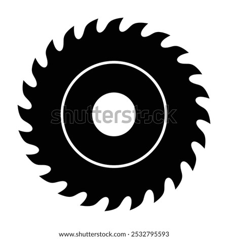 Circular saw blade icon vector, cutting symbol template