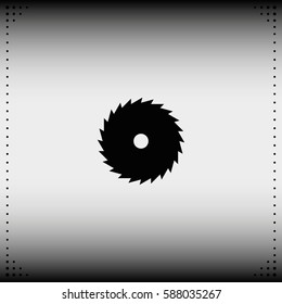 Circular saw blade icon. Saw wheel illustration.