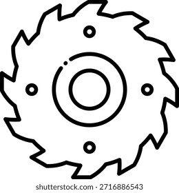 Kreissägeblatt-Liniensymbol für Holzbearbeitung