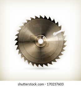 Circular saw blade, old style vector