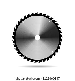 Circular saw blade on white background