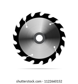 Circular saw blade on white background