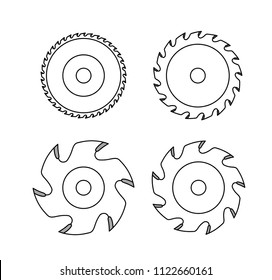 Circular saw blade on white background