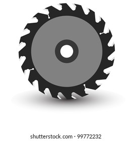 Circular Saw Blade On A White Background. Vector Illustration.