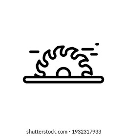 Circular saw blade outline icons. Vector illustration. Editable stroke. Isolated icon suitable for web, infographics, interface and apps.