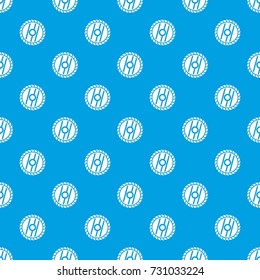 Circular saw blade pattern repeat seamless in blue color for any design. Vector geometric illustration