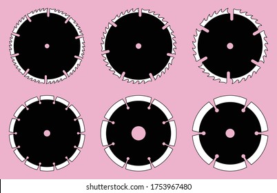 Circular saw blade. Power tools. Vector illustration