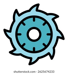 Circular saw blade rotating and cutting wood, equipment for carpentry and woodworking