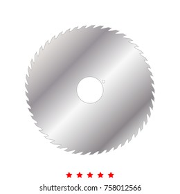 Circular saw blade set icon . Flat style .