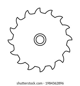 Circular saw blade or table saw blade for power tool in vector icon