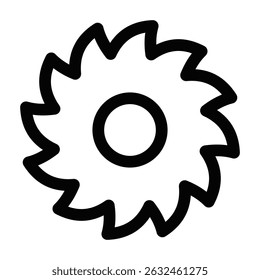 Circular saw blade tool vector illustration. Editable stroke.