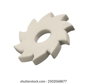 Circular saw blade vector 3d icon. Cartoon metal disk, wood or steel cutting tool. Simple design element isolated on white background