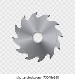 Circular saw blade vector icon.