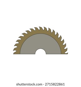 A circular saw blade. Vector logo and icon with half sawblade. Isolated illustration on white background.