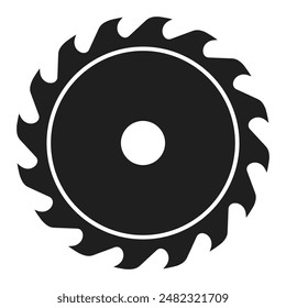 Circular saw blade vector web icon on white background. Simple flat illustration of woodwork equipment