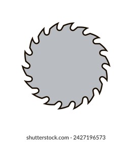 A circular saw blade. Vector with whole sawblade. Illustration with empty clean background inside.