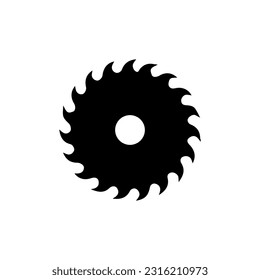 Circular saw blade for wood work, saw blade icon and vector