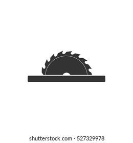 Circular saw blades icon flat. Illustration isolated vector sign symbol