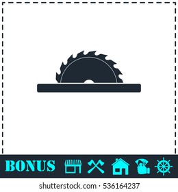 Circular saw blades icon flat. Simple vector symbol and bonus icon