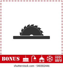 Circular saw blades icon flat. Simple vector symbol and bonus icon