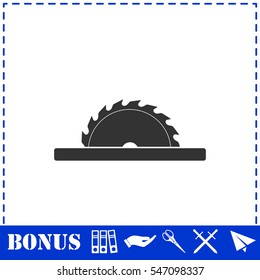 Circular saw blades icon flat. Simple vector symbol and bonus icon