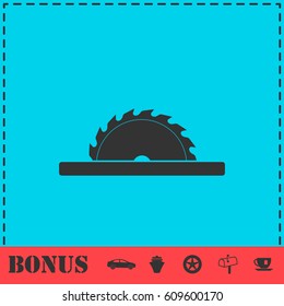 Circular saw blades icon flat. Simple vector symbol and bonus icon