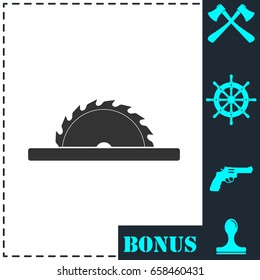 Circular saw blades icon flat. Simple vector symbol and bonus icon