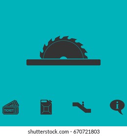 Circular saw blades icon flat. Simple vector symbol and bonus icon