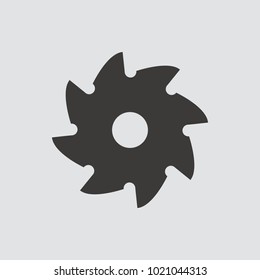 circular saw blades icon isolated of flat style. Vector illustration.