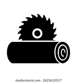 Circular Saw Cutting Through Log vector